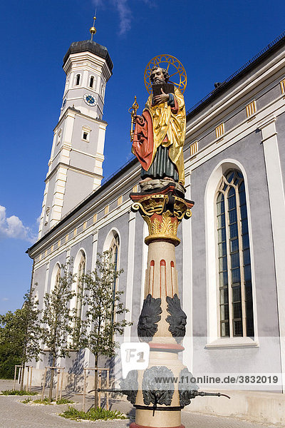 Ulm  Germany - Trinity church with statue