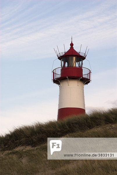 Leuchtturm List-Ost an der Nordspitze von Sylt  Schleswig Holstein  Deutschland