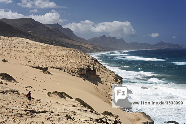 Hiker in El Jable   Playa de Barlovento   Jandia   Fuerteventura   Canary Islands