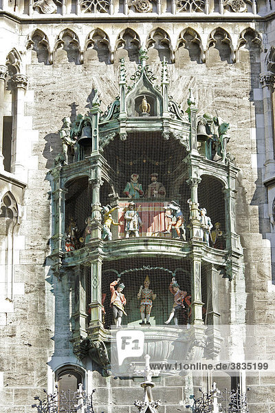 Muenchen  DEU  18.10.2005 - Glockenspiel am Rathaus Muenchen.