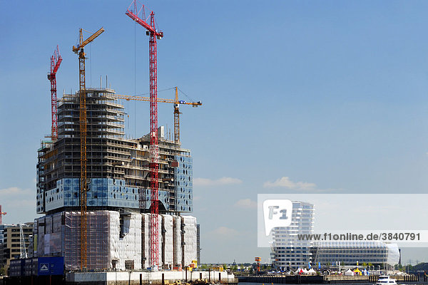 Baustelle an der Elbphilharmonie in Hamburg  Deutschland  Europa