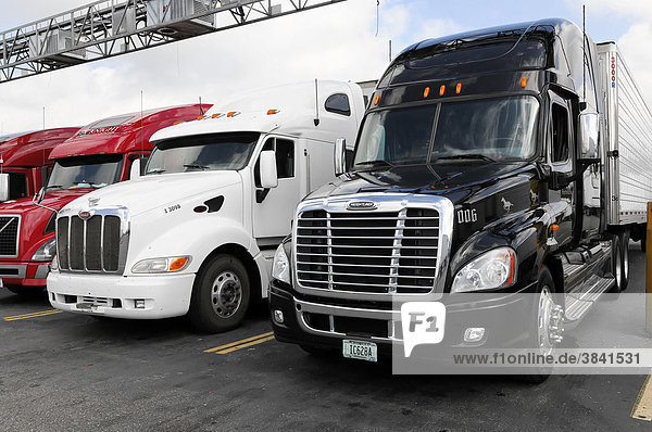Trucker  LKWs auf Parkplatz  San Francisco  Kalifornien  USA  Nordamerika