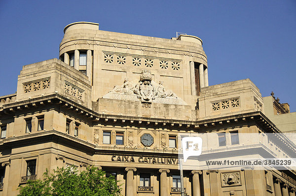 Historisches Gebäude der Caixa Catalunya  Bank Kataloniens  Barcelona  Spanien  Iberische Halbinsel  Europa