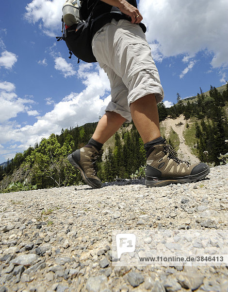 Detail wanderer  legs  mountain shoe
