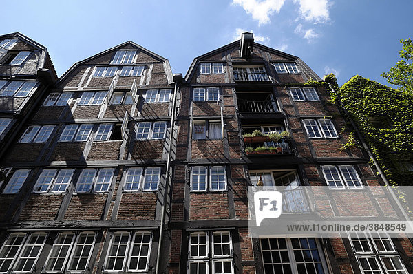 Historic houses  Reimerswiete  Hamburg  Germany  Europe