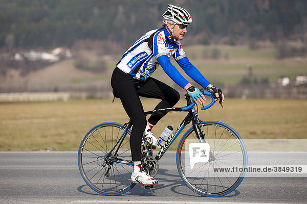Agile senior cycling  Weer  North Tyrol  Austria  Europe