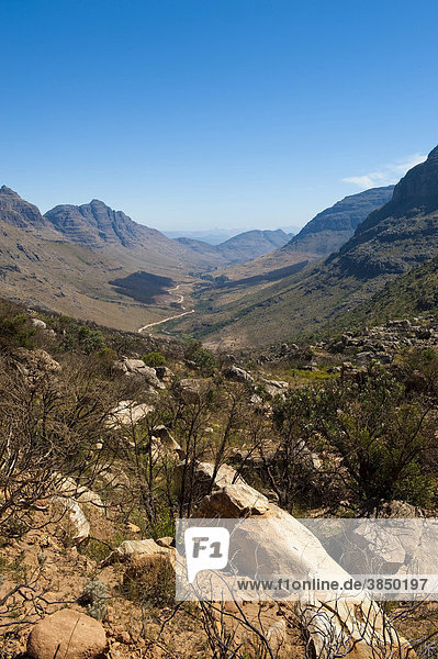 Der Uitkyk  Ausblick  Pass in den Cederbergen  Westliche Kapregion  Südafrika  Afrika