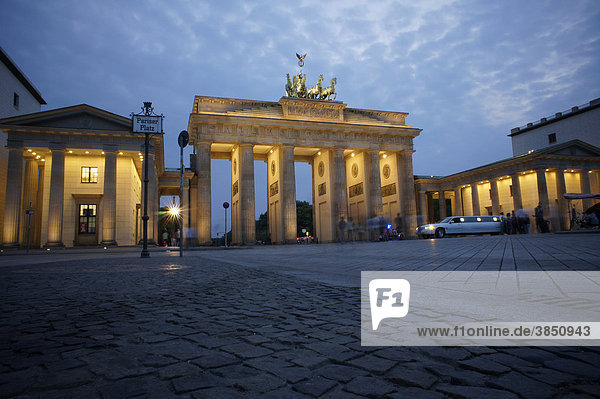 Brandenburg Gate at dusk  Berlin  Germany  Europe