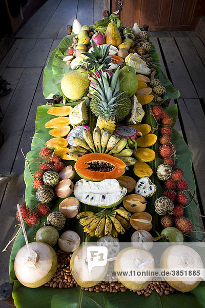 Exotische Früchte Buffet Vietnam Südostasien