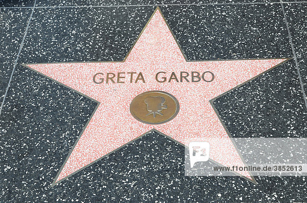 Walk of Fame  GRETA GARBO  Hollywood Boulevard  Los Angeles  California  USA