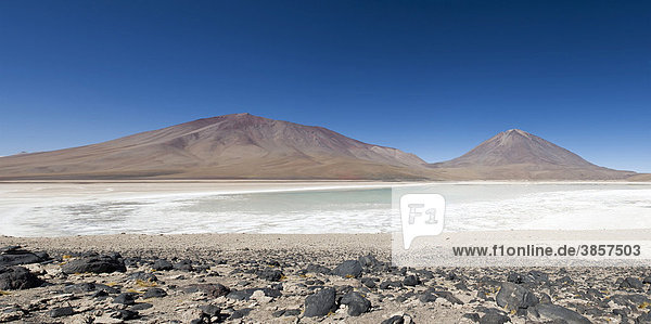 Laguna Verde  Green Lagoon  Altiplano shallow salt lake  Potosi  Bolivia  South America