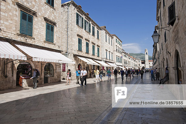 Placa  Stradun  old town  Dubrovnik  Dubrovnik County  Croatia  Europe
