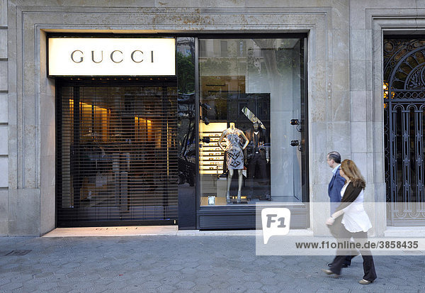Shop GUCCI  Passeig de Gracia boulevard  Barcelona  Catalonia  Spain  Europe