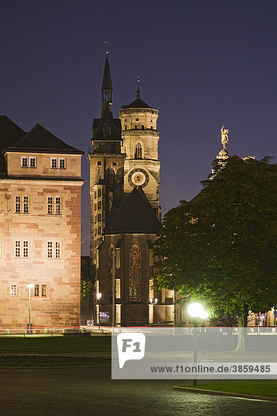 Stiftskirche und Altes Schloss  Stuttgart  Baden-Württemberg  Deutschland  Europa