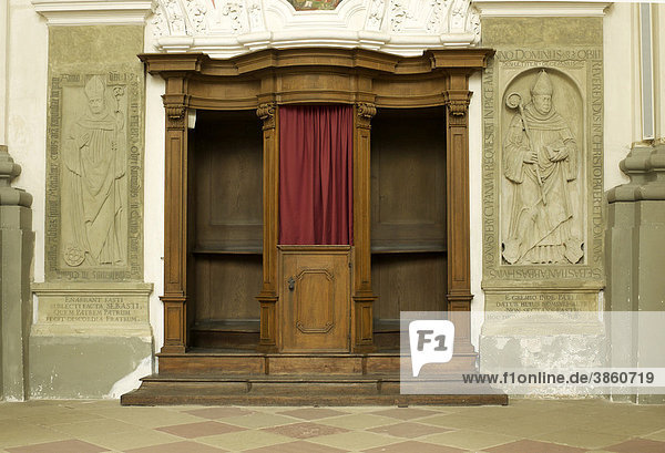 Confessional in the Schoental Priory  Schoental  Jagsttal  Baden-Wuerttemberg  Germany  Europe