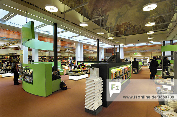 Bookstore  Fuenf Hoefe shopping gallery  Munich  Bavaria  Germany  Europe