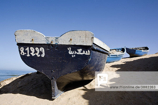 Fischerboote am Strand  Sous-Massa-Nationalpark  Marokko