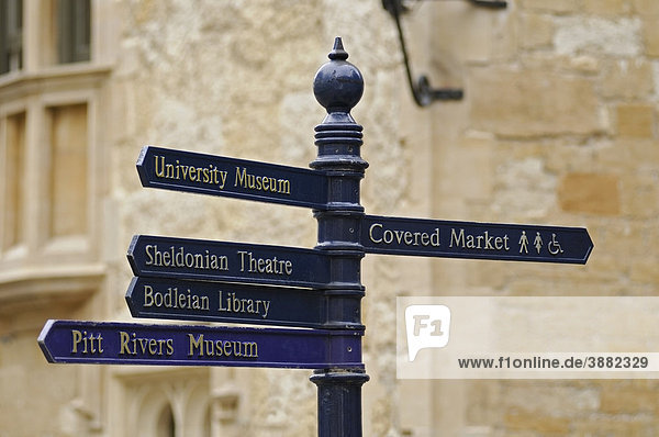 Sign post  Oxford  United Kingdom  Europe