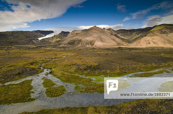 Landschaft im Skaftafell Nationalpark  Island  Europa
