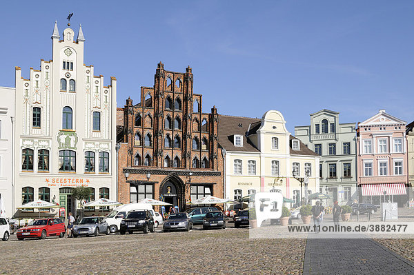 Market square in Wismar  Mecklenburg-Western Pomerania  Germany  Europe