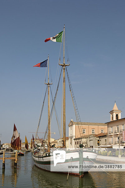 Cesenatico  at the Adriatic Sea  Adriatic coast  Marine Museum Museo della Marineria at the harbour  Emilia Romagna  Italy  Europe