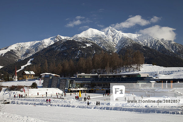 Olympiabad  conference centre  cross country ski run  Karwendel Range  Seefeld  Tyrol  Austria  Europe