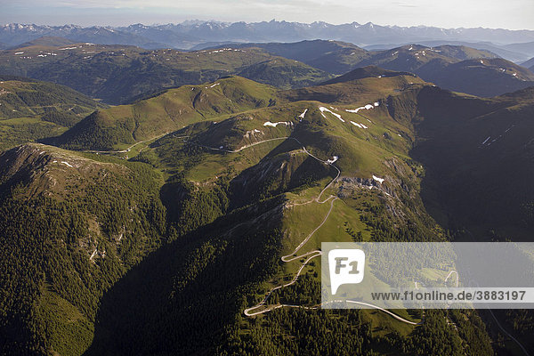 Nockalmstraße Luftaufnahme Nationalpark Nockberge Kärnten Österreich Europa