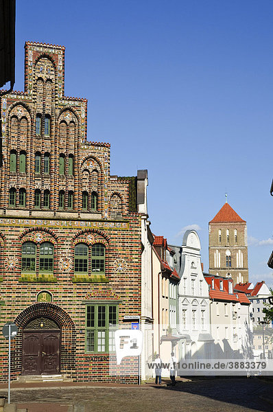 Mittelalterliches Backsteinhaus  Altstadt  Hansestadt Rostock  Mecklenburg-Vorpommern  Deutschland  Europa