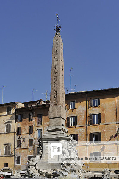 Obelisk auf der Piazza della Rotonda  Rom  Latium  Italien  Europa