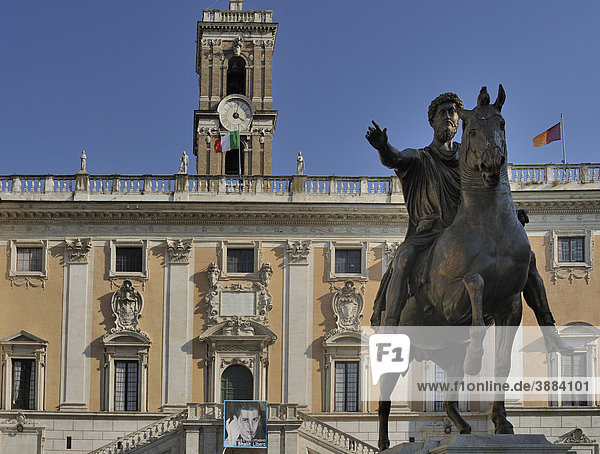 Reiterstatue des Marc Aurel auf dem Kapitolsplatz  Rom  Latium  Italien  Europa