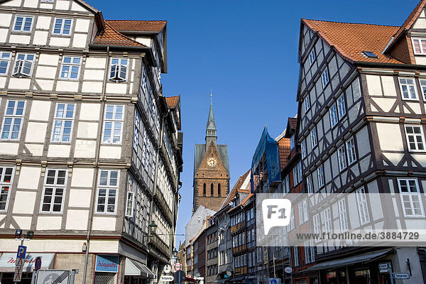 Altstadt von Hannover mit der Marktkirche  Hannover  Niedersachsen  Deutschland  Europa