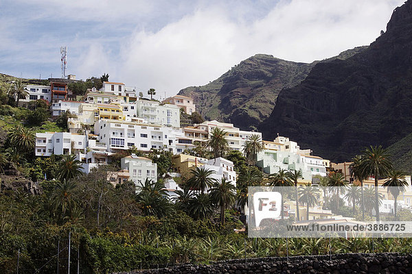 Gesamtansicht von La Calera  Valle Gran Rey auf La Gomera  Kanarische Inseln  Spanien  Europa