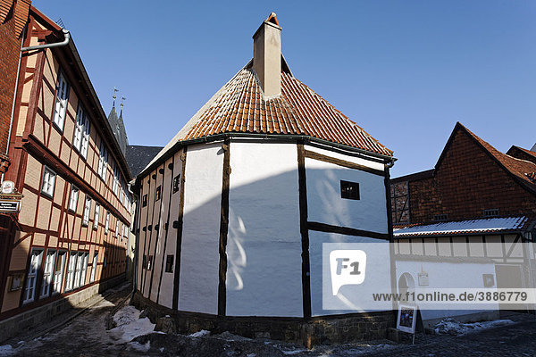 Fachwerkmuseum Ständerbau im Word  historische Altstadt  Quedlinburg  Harz  Sachsen-Anhalt  Deutschland  Europa