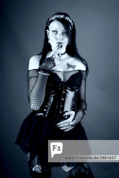 Woman  Gothic  dark-haired  thoughtful