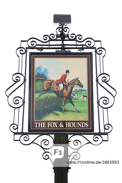 Pub sign outside a country inn  Oxfordshire  United Kingdom  Europe