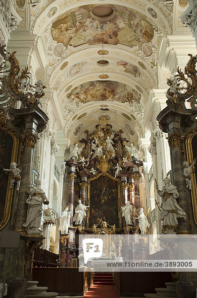 Inneres der Klosterkirche  Kloster Schöntal  Jagst-Tal  Baden-Württemberg  Deutschland  Europa