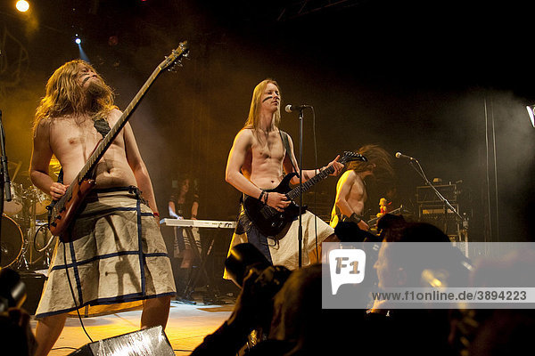 The Finnish metal band Ensiferum live at the Rocksound Festival in Huttwil  Bern  Switzerland