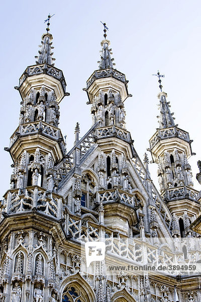 Das gotische Rathaus von Leuven am Grote Markt  Belgien  Europa