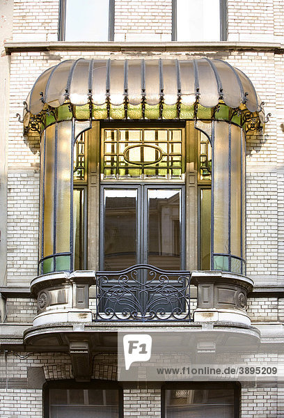 Architekturdetail im Jugendstil in Berchem  Zurenborg  Cogels-Osylei  Transvaalstraat  Waterloostraat  Antwerpen  Flandern  Belgien  Europa