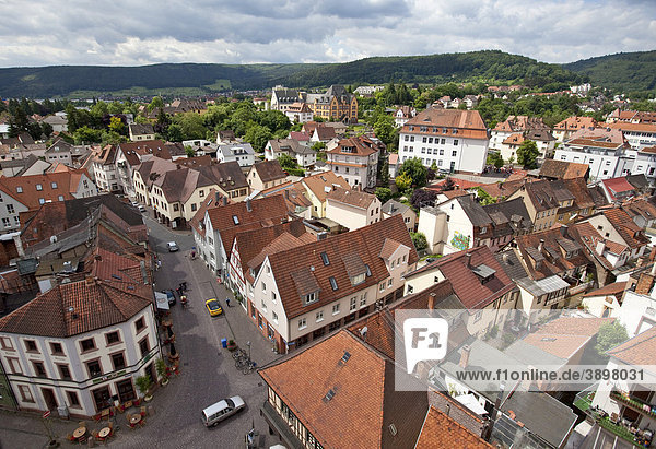 Blick auf die historische Altstadt von Lohr am Main  Hessen  Deutschland  Europa
