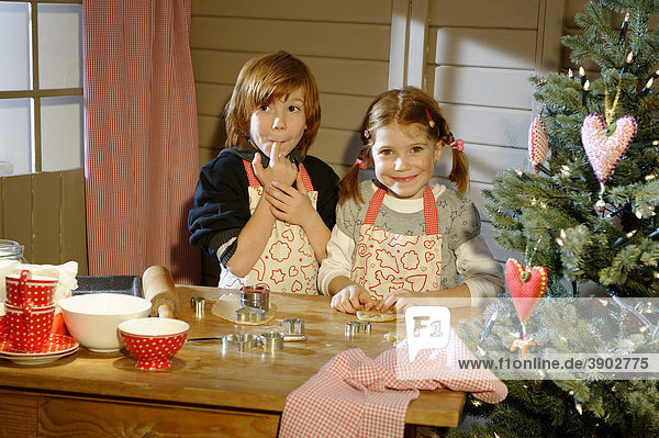 Christmas bakery children baking