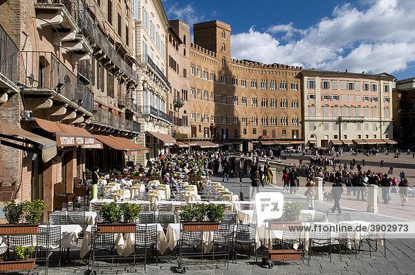 Piazza del Campo  Siena  UNESCO-Weltkulturerbe  Toskana  Italien  Europa