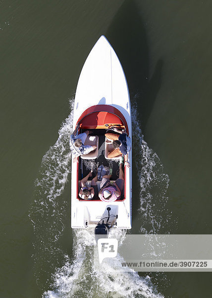 Motor boat from above