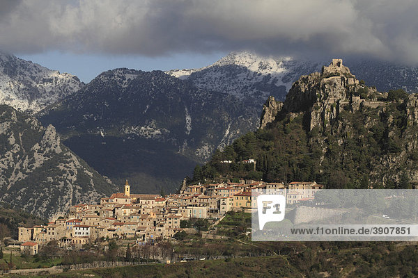 Sainte AgnËs  höchstgelegenes Bergdorf am Mittelmeer  DÈpartement Alpes Maritimes  RÈgion Provence Alpes CÙte d'Azur  Südfrankreich  Frankreich  Europa