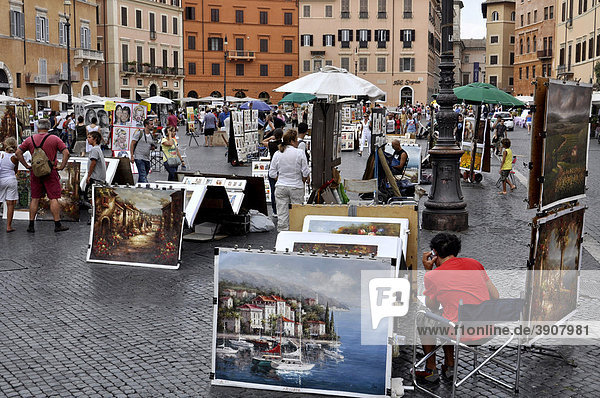 Künstler  Maler  Piazza Navona  Rom  Latium  Italien  Europa