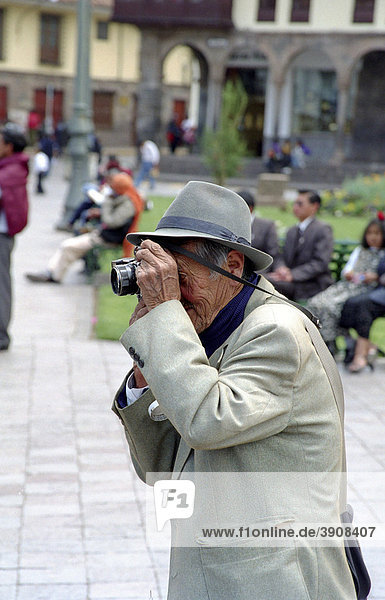 Fotograf in Cusco  Peru  Südamerika