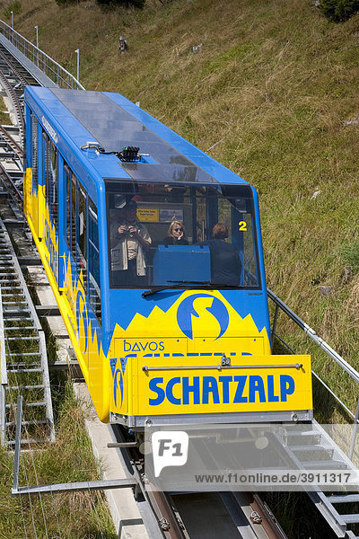Bergbahn Schatzalp  Standseilbahn  Schatzalp  Davos  Graubünden  Schweiz  Europa