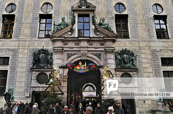 Festive facade of the Residenz in Residenzstrasse  Munich  Bavaria  Germany  Europe