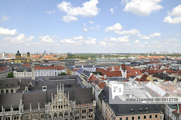 Blick vom Alten Peter nach Norden  München  Bayern  Deutschland  Europa