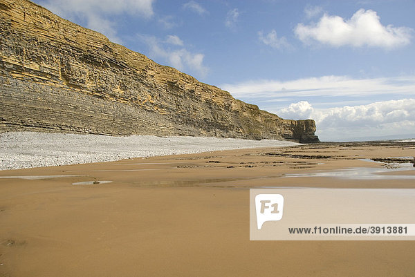 Strand  Klippen  Küste  Nash Point  Glamorgan Heritage Coast  Südwales  Wales  Großbritannien  Europa